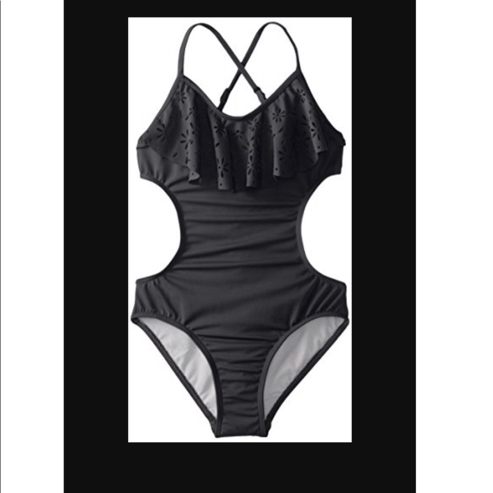 Seafolly girls laser cut with sides cut out one piece NWT